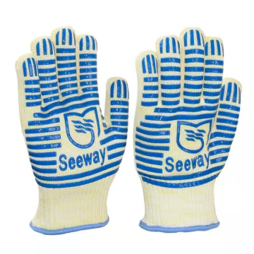 Heat resistant two-layer leather gloves